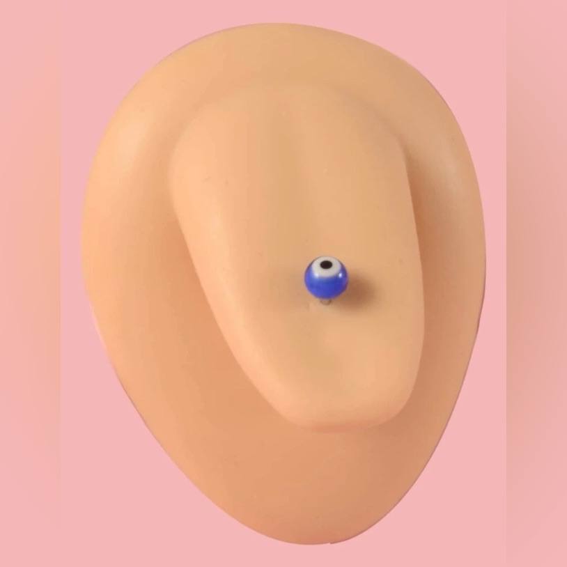 Tongue Ring- Evil Eye 14g Stainless Steel Nwt